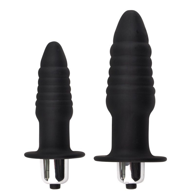 Anal Plug with Vibrating Screw-On Silicone Stopper for Vaginal and Anal Stimulation and Expansion